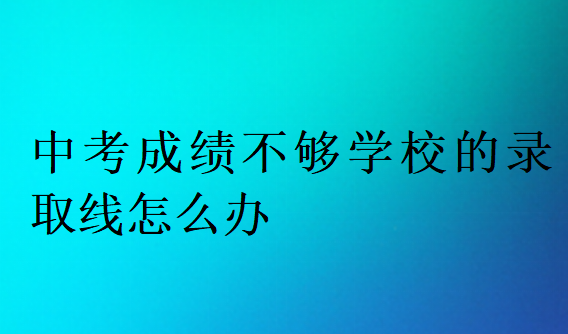 中考成绩不够学校的录取线怎么办