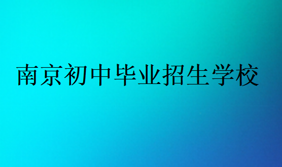 南京初中毕业招生学校